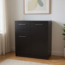 Load image into Gallery viewer, 37" Wood Accent Cabinet With Two Doors And One Drawer - Black
