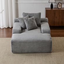 Load image into Gallery viewer, Oversized Chaise Lounge Chair Cozy Cloud Couch With 3 Throw Pillows And Wide Armrest
