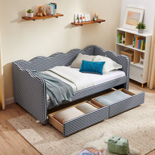 Load image into Gallery viewer, Gingham Daybed With USB Charging Port, Wave-Shaped Design

