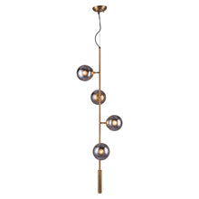 Load image into Gallery viewer, Shaded Four Light Metal Dimmable Ceiling Light With Clear Shades - Gold
