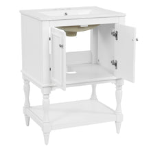 Load image into Gallery viewer, Modern Bathroom Vanity With Sink, Rectangular Cabinet With Open Shelf And Closed Storage
