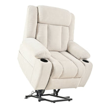 Load image into Gallery viewer, Power Lift Recliner Chair With Extended Footrest, Remote Control, Cup Holders, And Side Pockets
