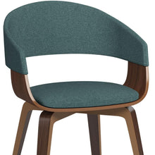 Load image into Gallery viewer, Solid Wood Dining Parsons Chair - Blue / Walnut
