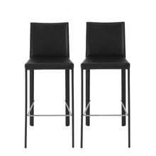 Load image into Gallery viewer, 21.1" x 17.3" x 41" Steel Low Back Bar Height Bar Chairs (Set of 2) - Black
