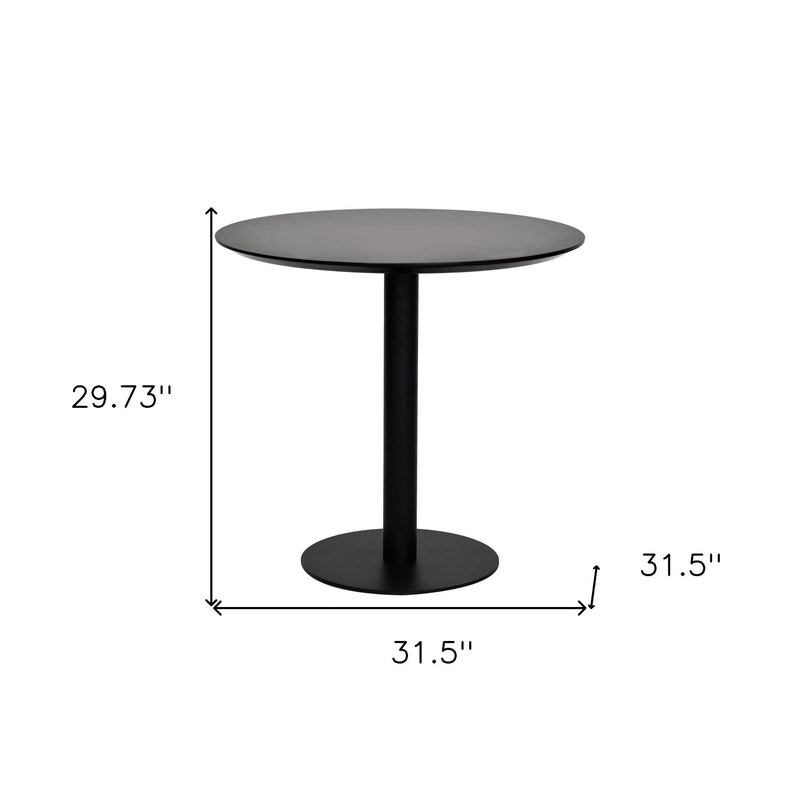 Rounded Steel Bar Table - Black