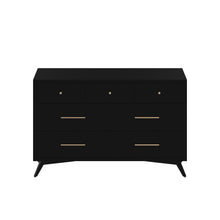 Load image into Gallery viewer, Solid Wood Seven Drawer Double Dresser - Black
