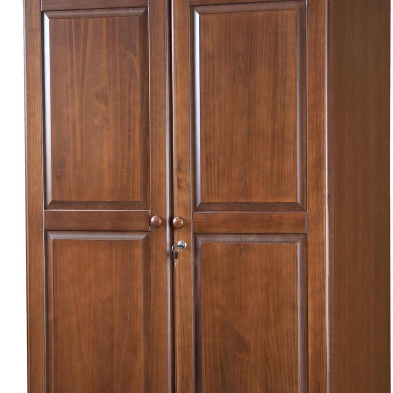 Solid Wood Two Door Two Drawer Combo Dresser - Coffee