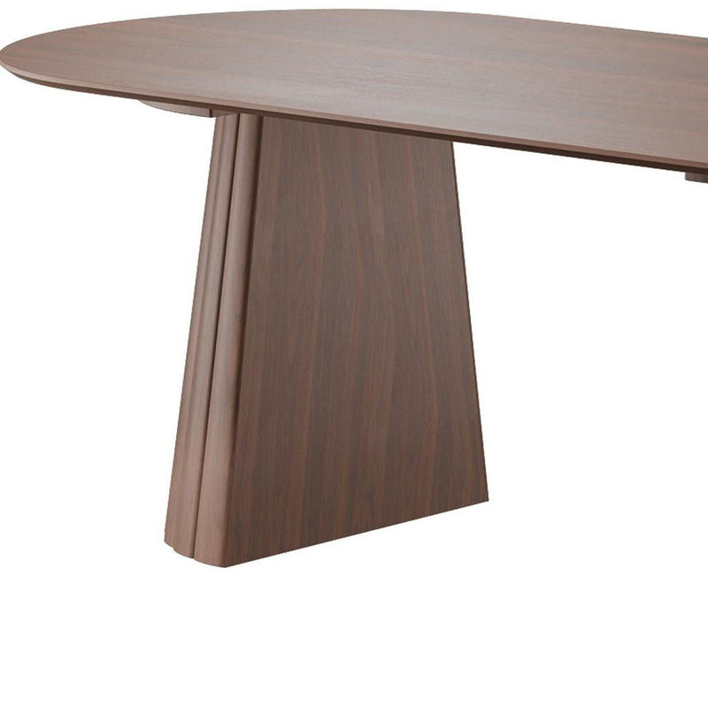 Wood Double Pedestal Base Oval Dining Table - Walnut