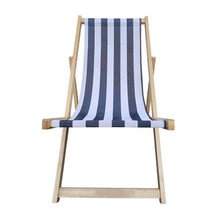 Load image into Gallery viewer, Sling Folding Chaise Lounge Chair - Stripe Blue
