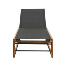 Load image into Gallery viewer, Outdoor Chaise Lounge With Acacia Wood Frame And Mesh Seat - Teak
