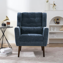 Load image into Gallery viewer, Modern Accent Chair, Arm Chairs For Living Room, Upholstered Mordern Armchair, Comfy Soft Padded Lounge Chair In Small Space, Bedroom, With Pillow, Solid Wood Leg
