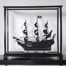 Load image into Gallery viewer, Hand Painted Pirate Medium Display Case Model Boat - Black / Pearl
