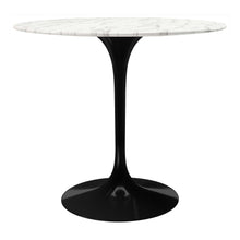 Load image into Gallery viewer, 32" Marble And Metal Dining Table - Black

