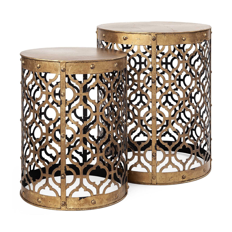 Round End Table (Set of 2) - Gold