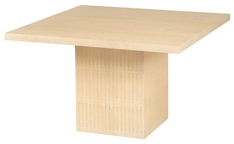 Solid Wood Pedestal Base Square Dining Table - Natural