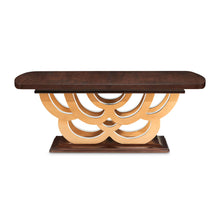 Load image into Gallery viewer, Camellia Field - Rectangular Pedestal Dining Table - Dark Brown / Gold
