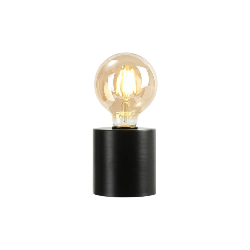 7" Metal Lantern Bedside Lamp LED With Clear Novelty Shade (Set of 2) - Black