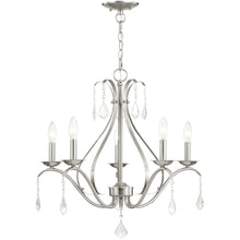 Load image into Gallery viewer, 23" Five-Light Dimmable Chandelier With Shades - Nickel
