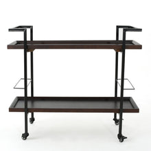Load image into Gallery viewer, Modern Industrial Bar Cart With Shelving And Casters
