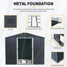 Load image into Gallery viewer, Outdoor Metal Storage Shed With Floor Base

