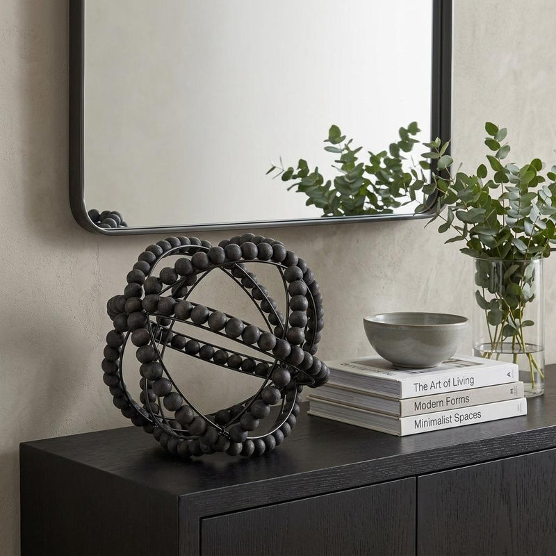 Bead Decorative Orb Sculpture - Black