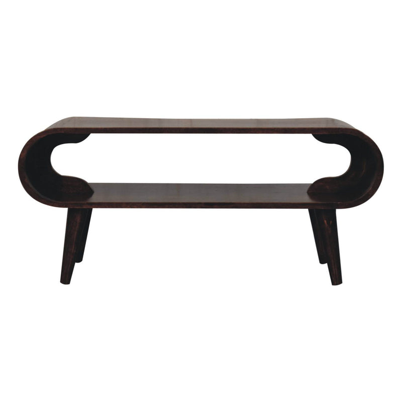 Round Coffee Table With Drawer - Brown