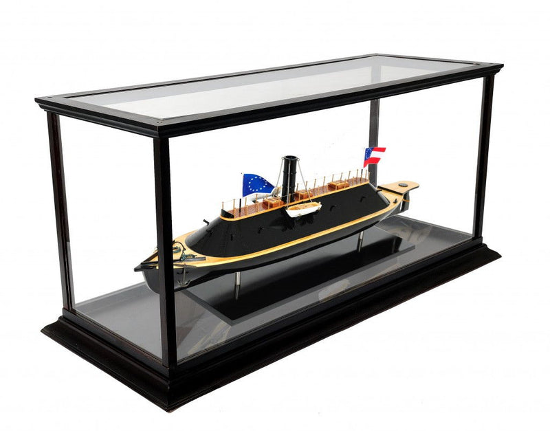 Hand Painted CSS Virginia Display Case Model Boat - Brown / Black