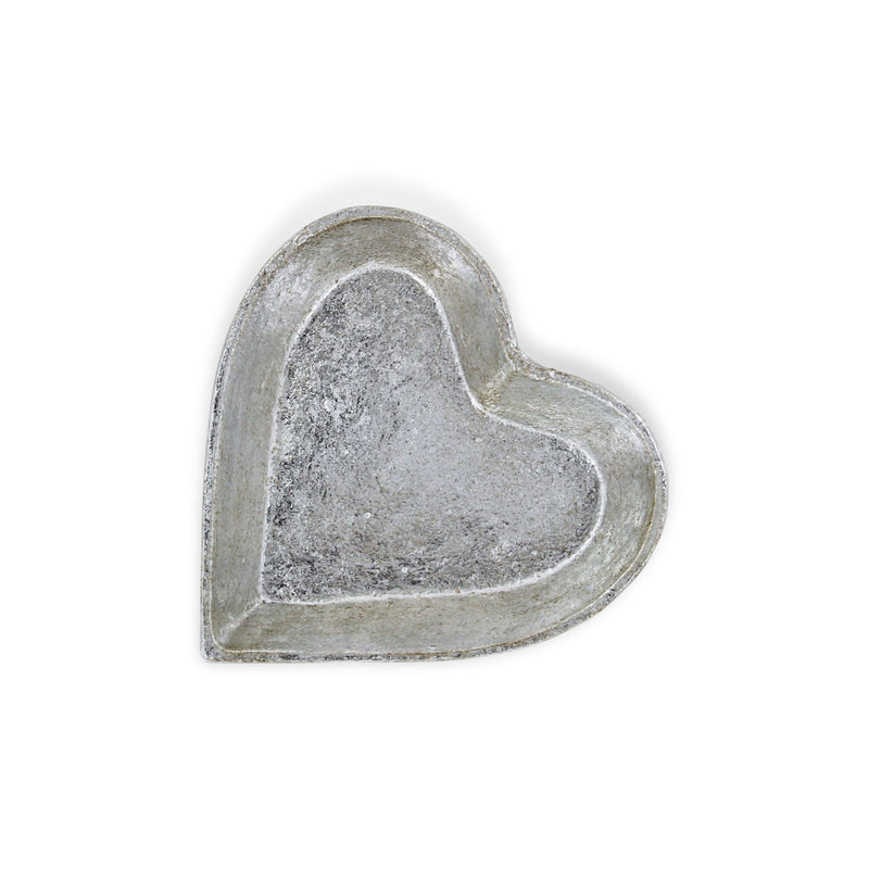 7" Heart Cast Iron Handmade Vanity Tray - Silver
