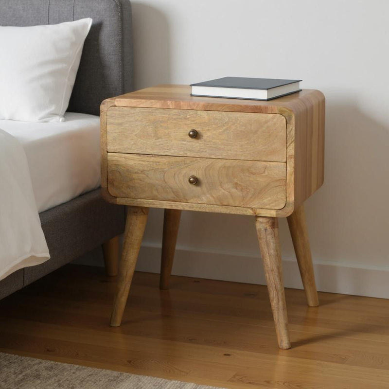 22" Two Drawer Nightstand - Brown