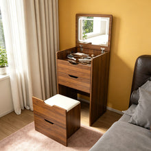 Load image into Gallery viewer, Vanity Desk With Lighted Mirror &amp; Stool
