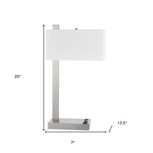 Load image into Gallery viewer, Metal Desk USB Table Lamp With White Shade - Nickel
