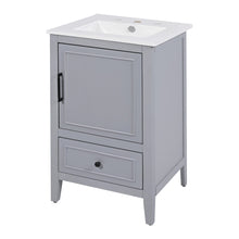 Load image into Gallery viewer, 20&quot; Bathroom Vanity With Sink, Bathroom Cabinet With A Door, Door Shelf Storage And Adiustable Foot Pads, A Drawer - Gray
