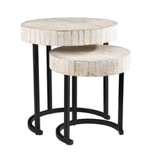 Load image into Gallery viewer, Solid Wood And Iron Round Nested Tables (Set of 2) - White
