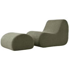 Load image into Gallery viewer, Curved Lounge Chair With Ottoman And High Resilience Foam
