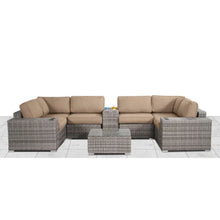 Load image into Gallery viewer, Modern Patio Rattan Sectional Set With Cushions
