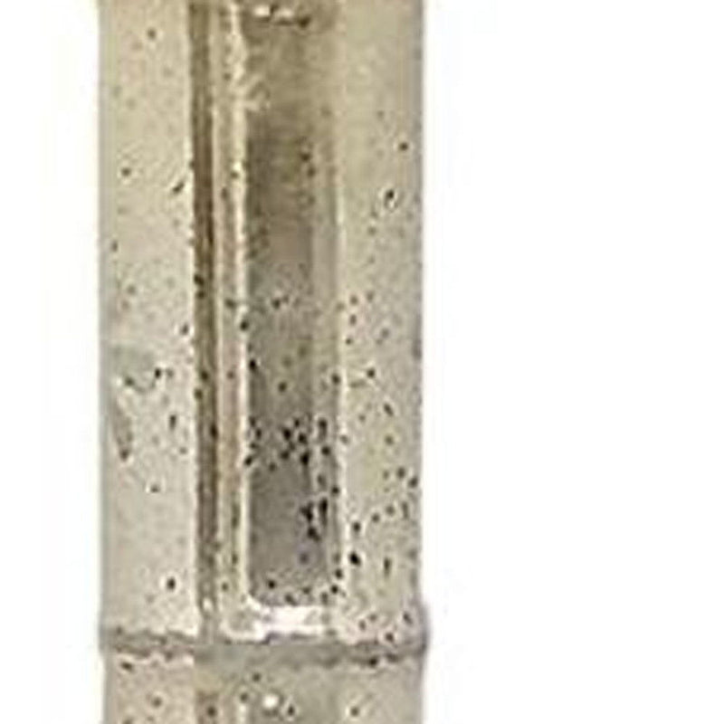 Floral Cylinder Floor Vase - Silver