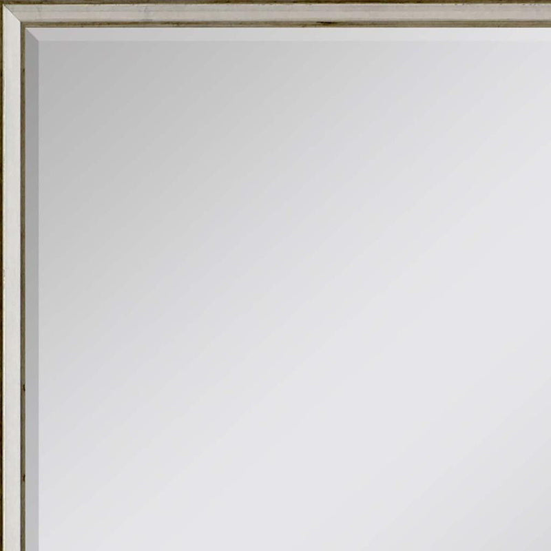 30" Wood Accent Mirror - Silver
