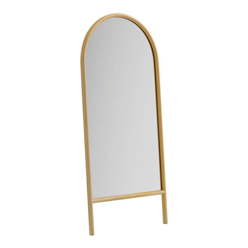 71" Solid Wood Arch Freestanding Framed Full Length Mirror - Natural