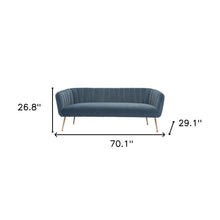 Load image into Gallery viewer, Velvet Sofa With Gold Legs - Gray
