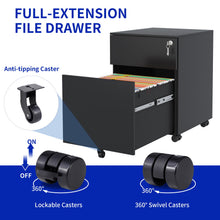 Load image into Gallery viewer, 2 Drawer Mobile File Cabinet With Lock Steel File Cabinet For Legal / Letter / A4 / F4 Size / Home / Office Design
