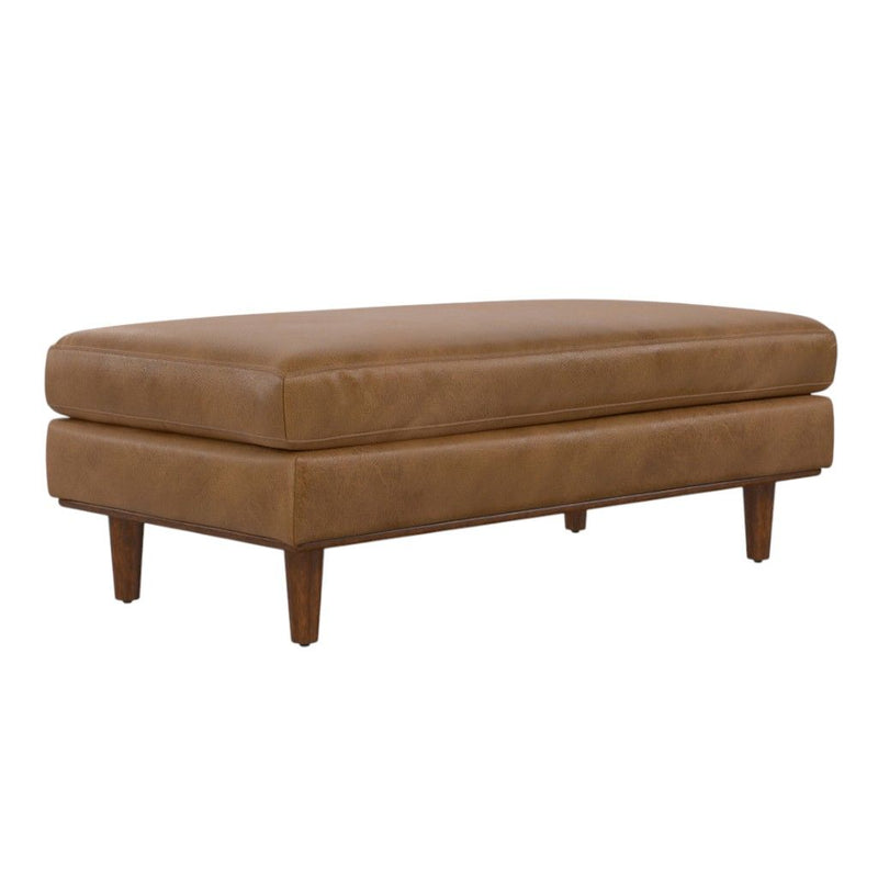 49" Leather Cocktail Ottoman - Brown