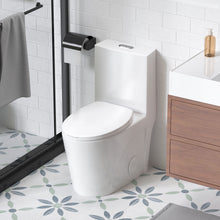Load image into Gallery viewer, Glossy Tornado Flush 1 Piece Toilet With Dual Flush, Soft Close Seat - Gloss White
