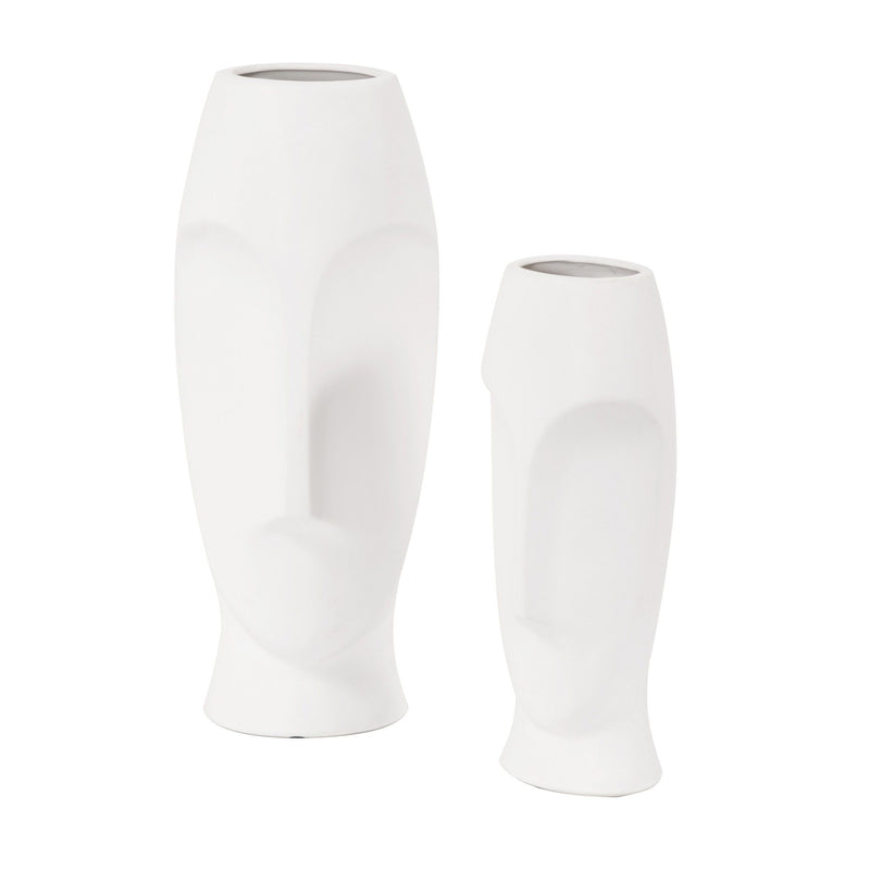 Cylinder Table Vases (Set of 2) - White