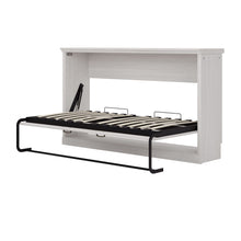 Load image into Gallery viewer, Twin Size Horizontal Murphy Bed, Hideaway Wall Bed, Folding Into Cabinet, Space Saving Furniture For Multipurpose Guest Room, Home Office - Rustic White
