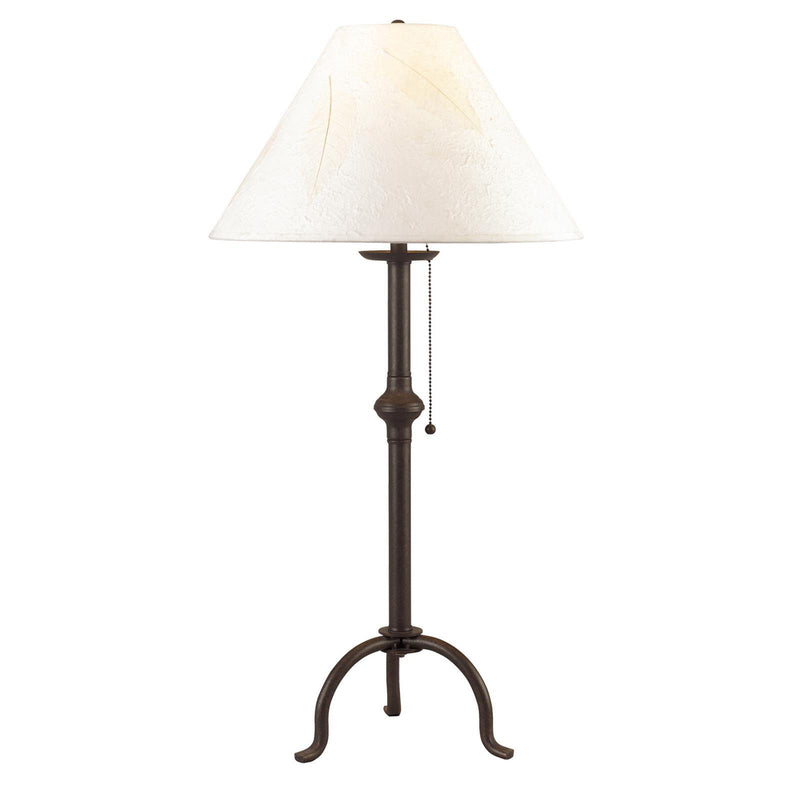 Metal Table Lamp With Off-White Empire Shade - Black