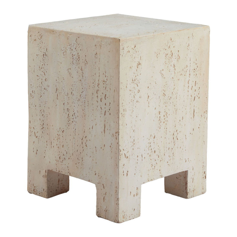 20" Faux Stone Square End Table - Beige