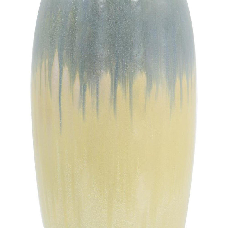 Reactive Glaze Cylinder Table Vase - Blue / Cream