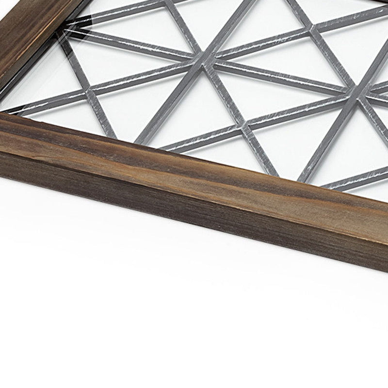 28" Wood Indoor Outdoor Tray With Handles - Brown