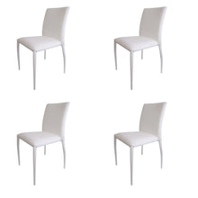 Load image into Gallery viewer, Upholstered Faux Leather Dining Room Side Chairs (Set of 4) - White
