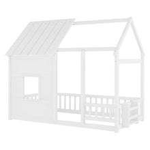 Load image into Gallery viewer, House Floor Bed With 7 Color LED Light, Built In Bookshelf
